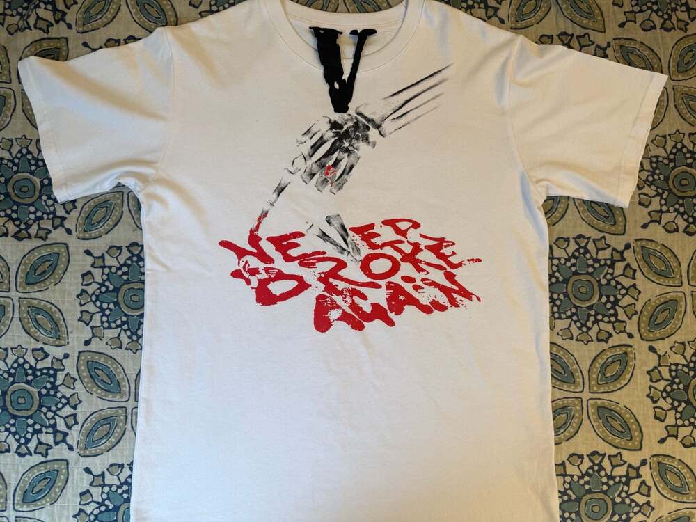 Vlone x Never Broke Again NBA YOUNGBOY Bones T-shirt--Size L